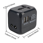 PD 20W Universal Travel Adapter UK / EU / US Plug Dual USB + PD 20W Charging International Charger