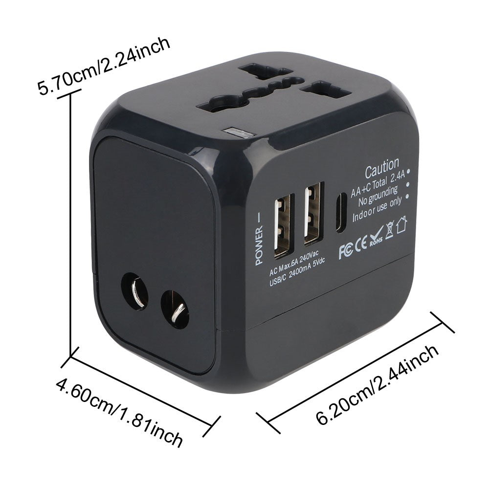 PD 20W Universal Travel Adapter UK / EU / US Plug Dual USB + PD 20W Charging International Charger