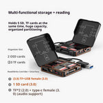 ADS-319 Portable Multifunctional Card Reader Storage Case USB-C  /  USB 3.0 5Gbps High Speed Data Transfer Adapter for SD TF Cards
