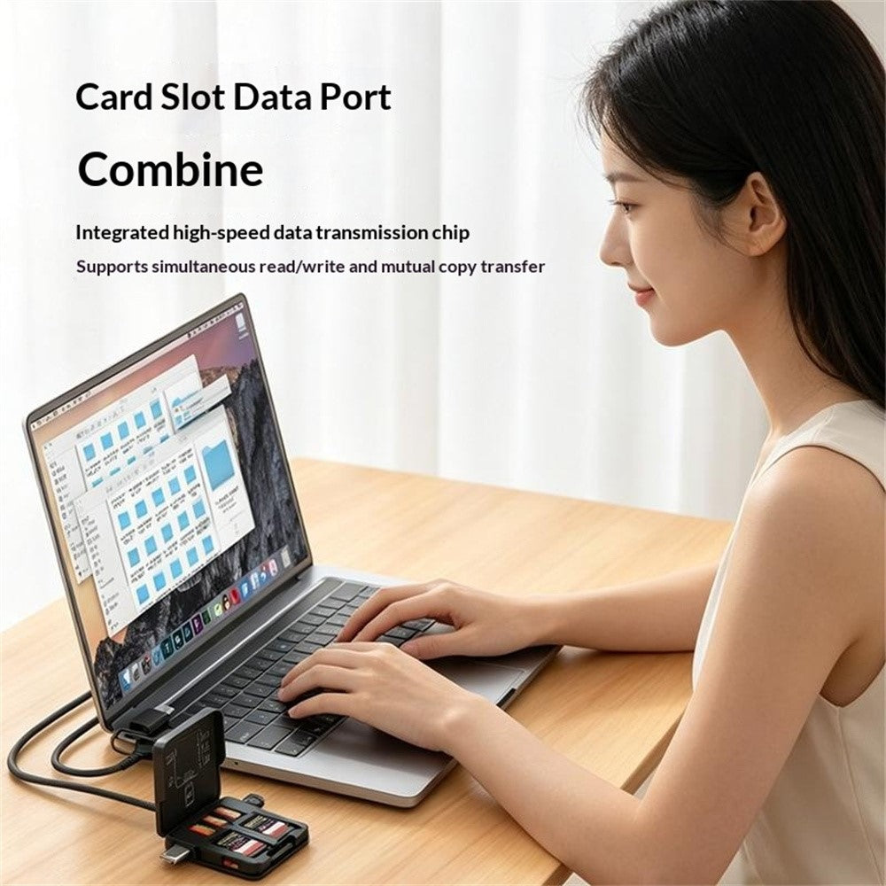 ADS-319 Portable Multifunctional Card Reader Storage Case USB-C  /  USB 3.0 5Gbps High Speed Data Transfer Adapter for SD TF Cards