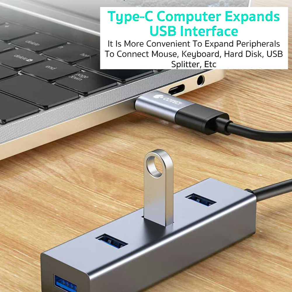 COTECI 87617 USB-C to USB-A OTG Adapter Aluminum Alloy Connector for Phone Tablet Laptop