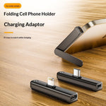 PH-02 Foldable Phone Stand with iP (5-14) to Type-C Adapter 27W PD Fast Charging Data Transfer Gaming Phone Holder