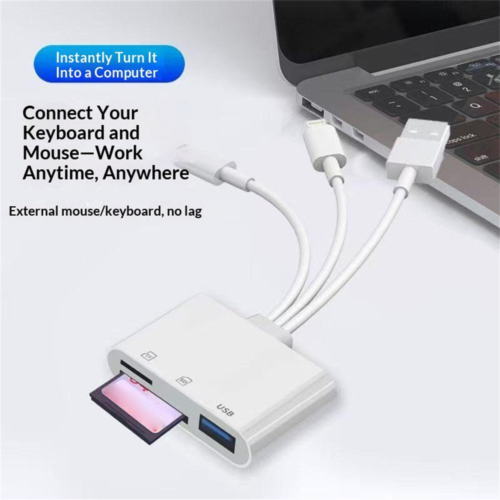 103TPro 3 in 1 Type-C / iP / USB-A Adapter SD TF Card Reader for iPhone iPad MacBook Samsung