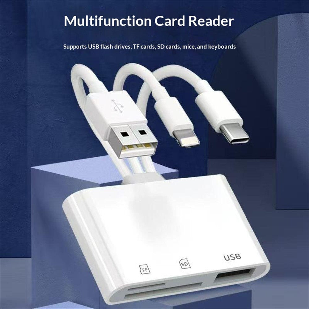 103TPro 3 in 1 Type-C / iP / USB-A Adapter SD TF Card Reader for iPhone iPad MacBook Samsung
