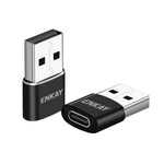 ENKAY HAT PRINCE ENK-AT105 USB Male to Type-C Female Adapter Connector Support Fast Charge Data Transfer