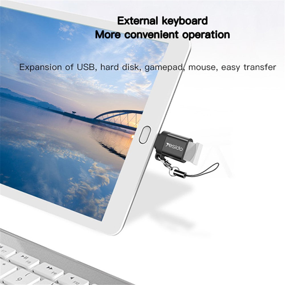 YESIDO GS06 Portable Type-C to USB OTG Connector Adapter with Keychain