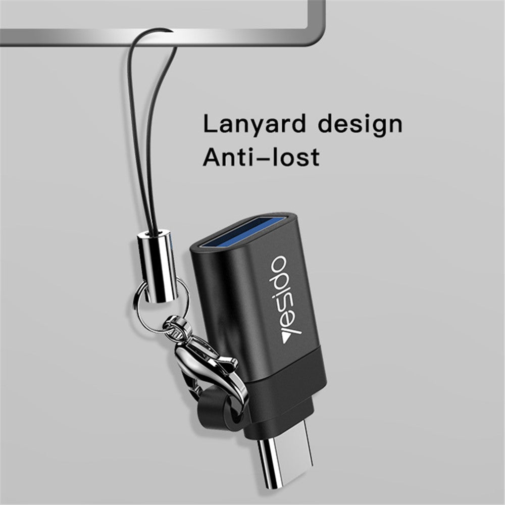 YESIDO GS06 Portable Type-C to USB OTG Connector Adapter with Keychain
