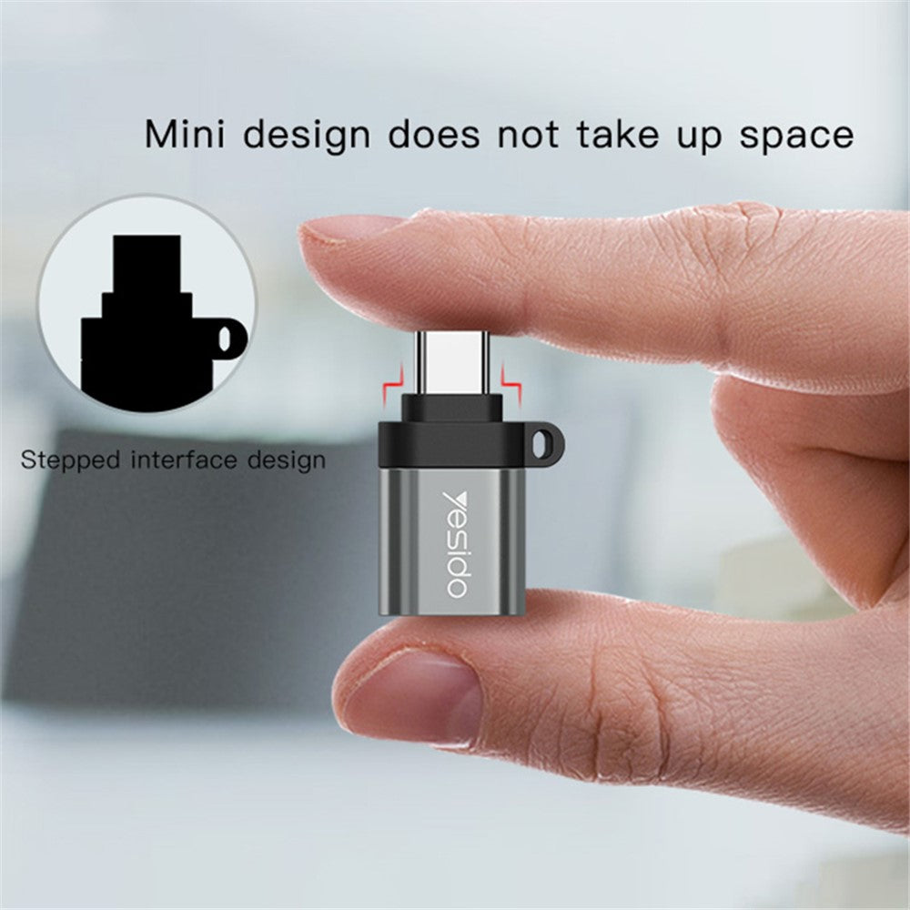YESIDO GS06 Portable Type-C to USB OTG Connector Adapter with Keychain