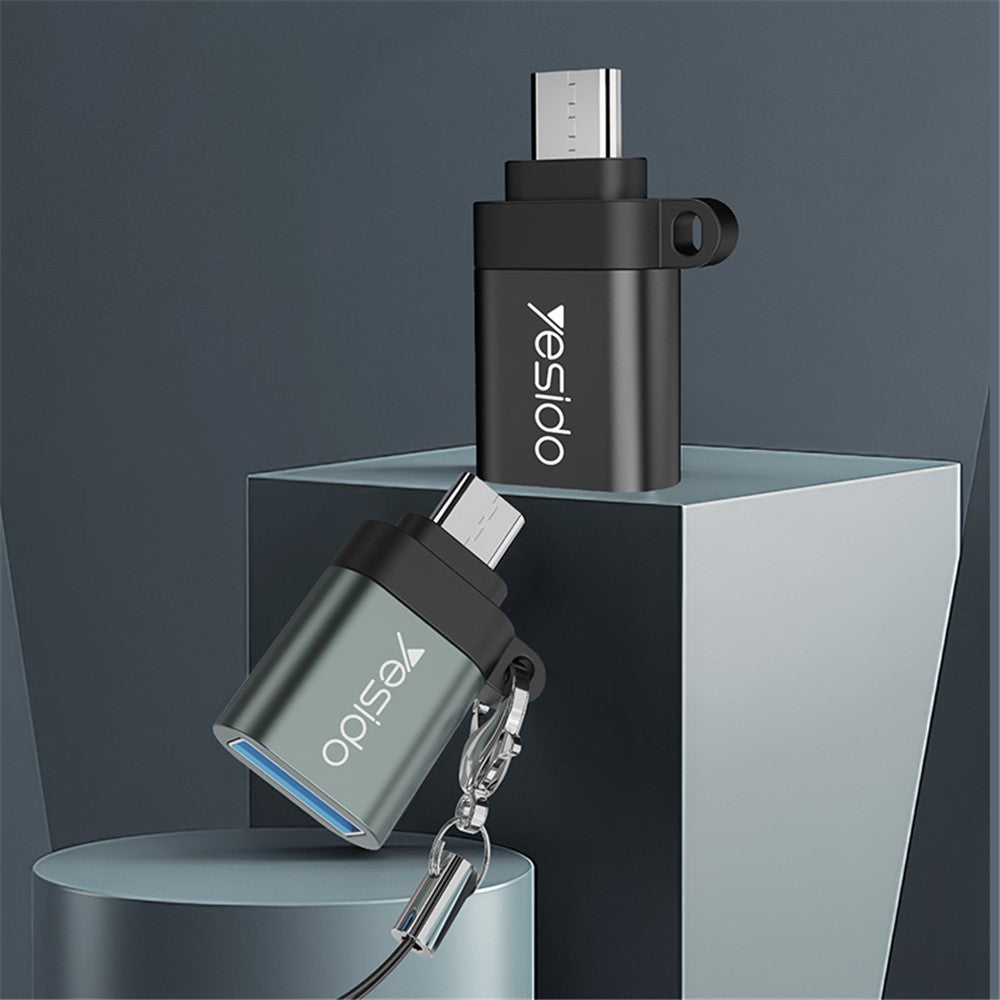 YESIDO GS07 Portable Micro USB to USB OTG Adapter with Keychain for Android Phone Tablet