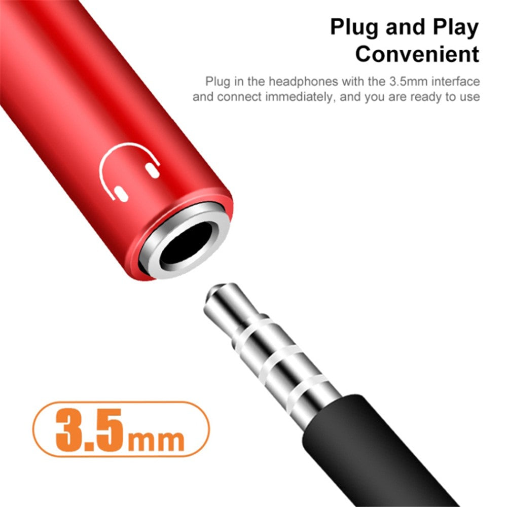 2-i-1 Type-C han til PD 60W Type-C opladning + 3,5 mm lyd hun hovedtelefonadapter splitter