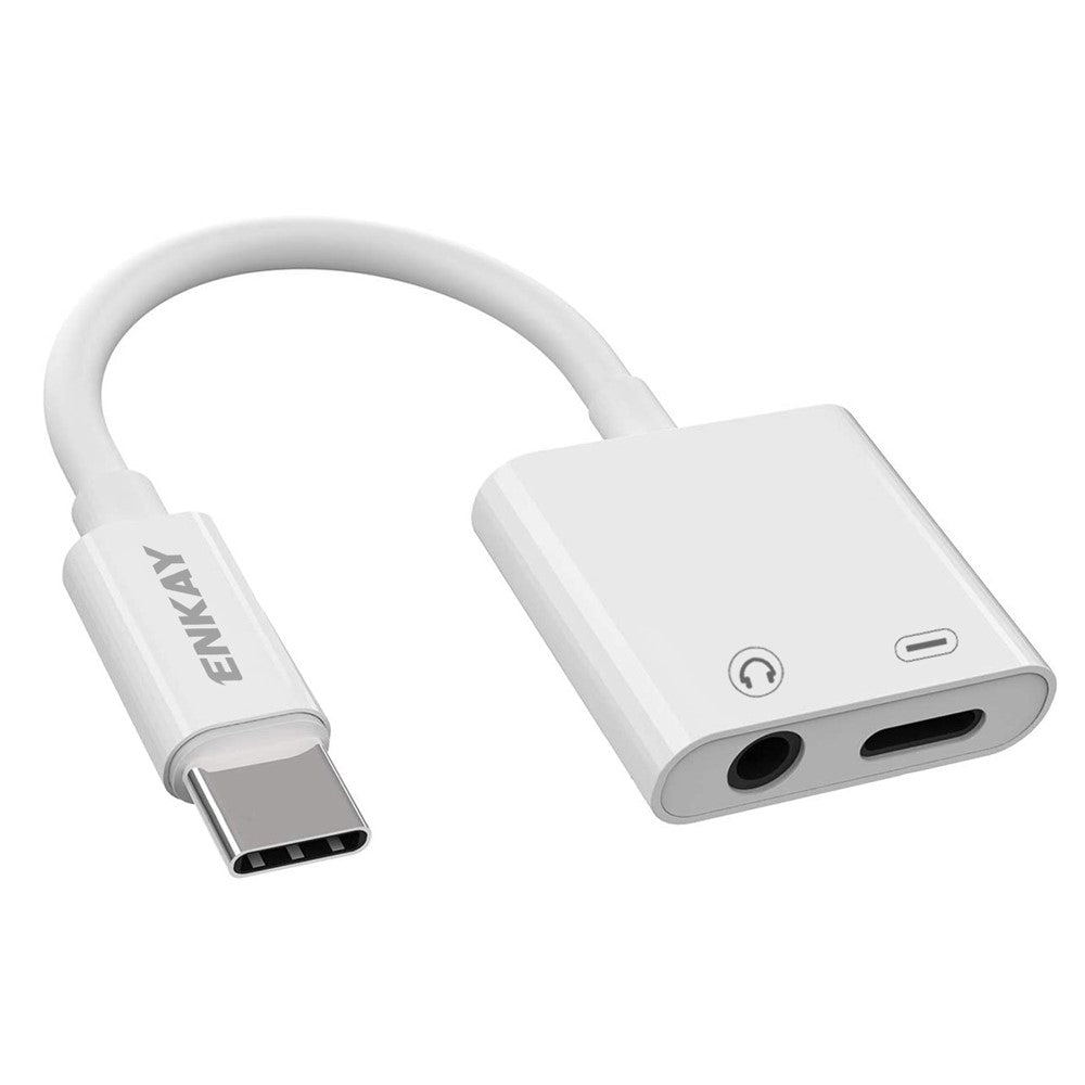 ENKAY HAT PRINCE ENK-AT106 USB C till 3,5 mm hörlursadapter Typ C hörlursuttag AUX-dongel ljudkonverterare