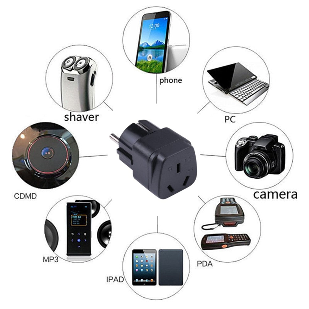 3-Hole AU to EU Plug Adapter Portable Travel Power Socket Conversion Plug