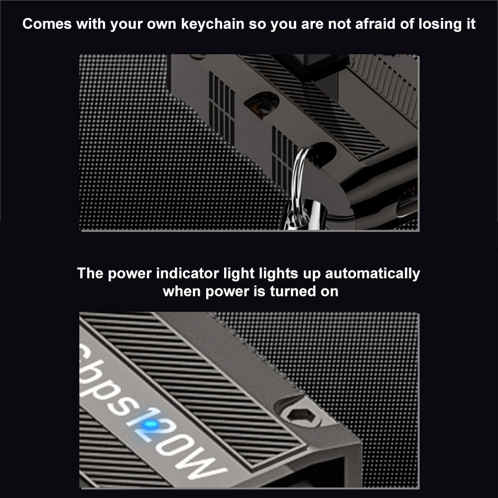 10Gbps Data Transmission 120W USB 3.1 Gen2 to Type-C Converter Straight Adapter