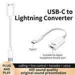 USB-C to iP Headphone Converter for iPhone 15 Series Huawei Samsung Xiaomi LG Type-C Headset Adapter