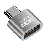 Til MacBook USB-C Han til USB 2.0 Hun Adapter 480 Mbps Dataoverførsel Laptop Konverter