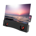 12 inch 3D Mobile Phone Screen Amplifier Foldable HD Acrylic Phone Video Magnifying Glass with Stereo Bluetooth-compatible Speaker