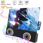 12 inch 3D Mobile Phone Screen Amplifier Foldable HD Acrylic Phone Video Magnifying Glass with Stereo Bluetooth-compatible Speaker