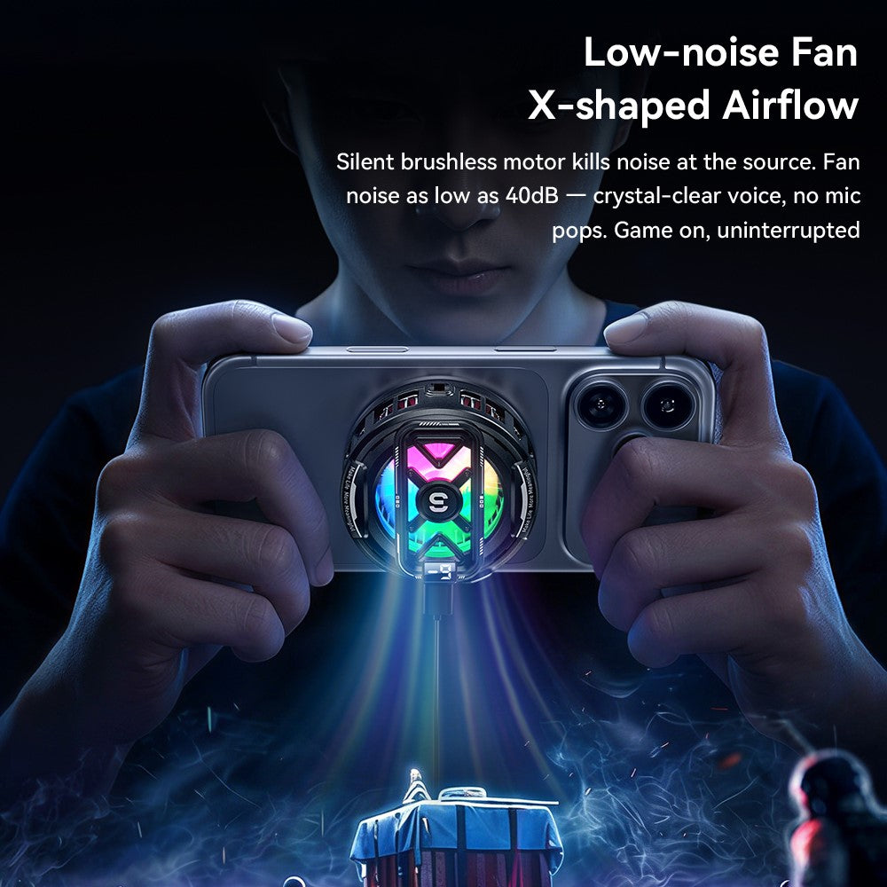 ESSAGER K51 Magnetic Digital Display Phone Cooler RGB Lighting Gaming TEC Cooling Fan Radiator for Smartphone