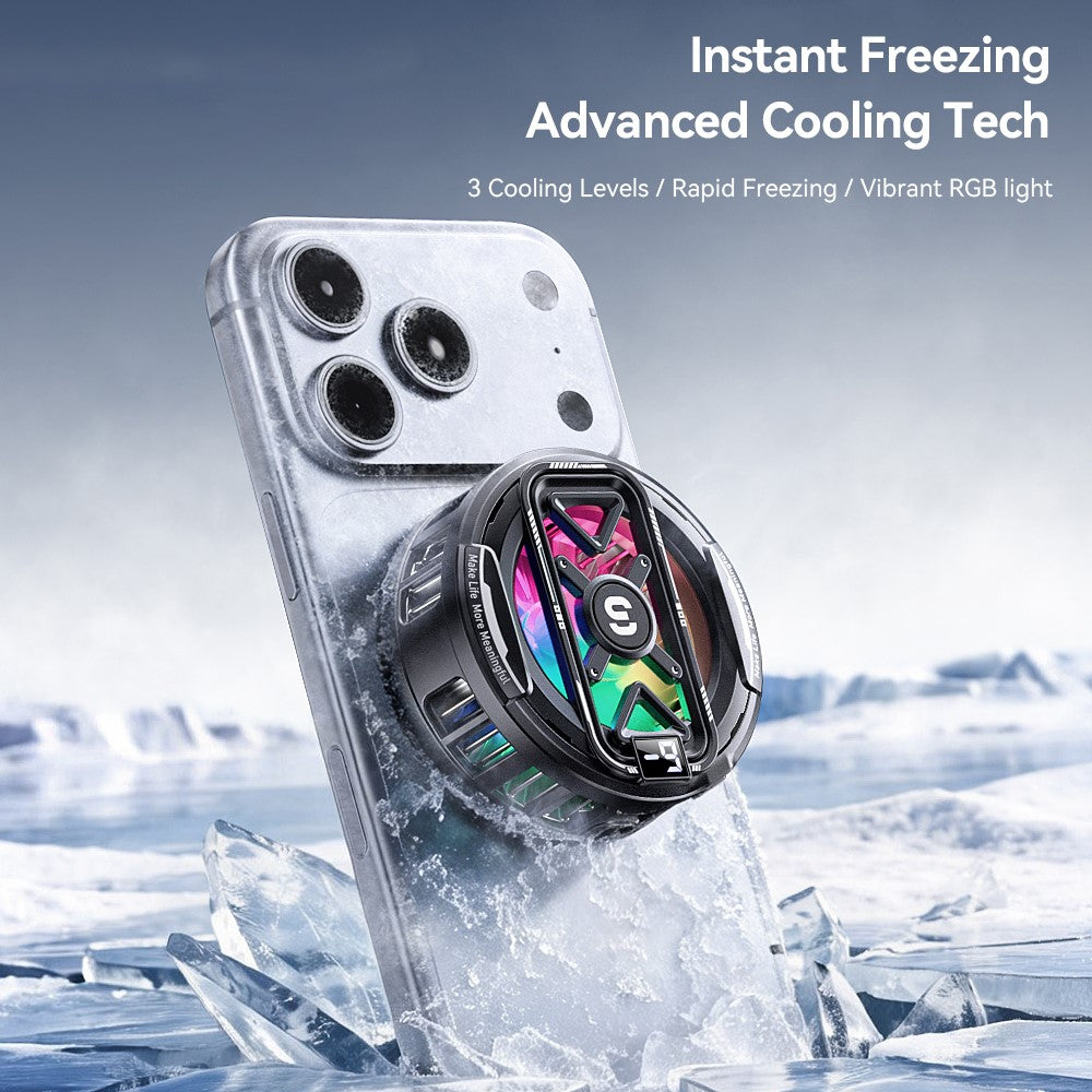 ESSAGER K51 Magnetic Digital Display Phone Cooler RGB Lighting Gaming TEC Cooling Fan Radiator for Smartphone