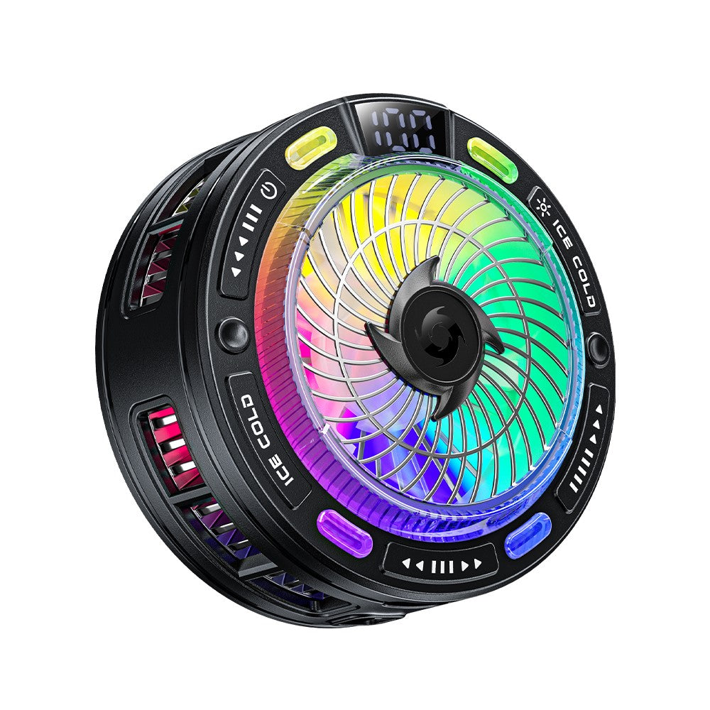 ESSAGER K50 Magnetic Digital Display Phone Cooler TEC Semiconductor AI Temperature Control RGB Lighting Cooling Fan for Gaming