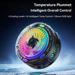 ESSAGER K50 Magnetic Digital Display Phone Cooler TEC Semiconductor AI Temperature Control RGB Lighting Cooling Fan for Gaming