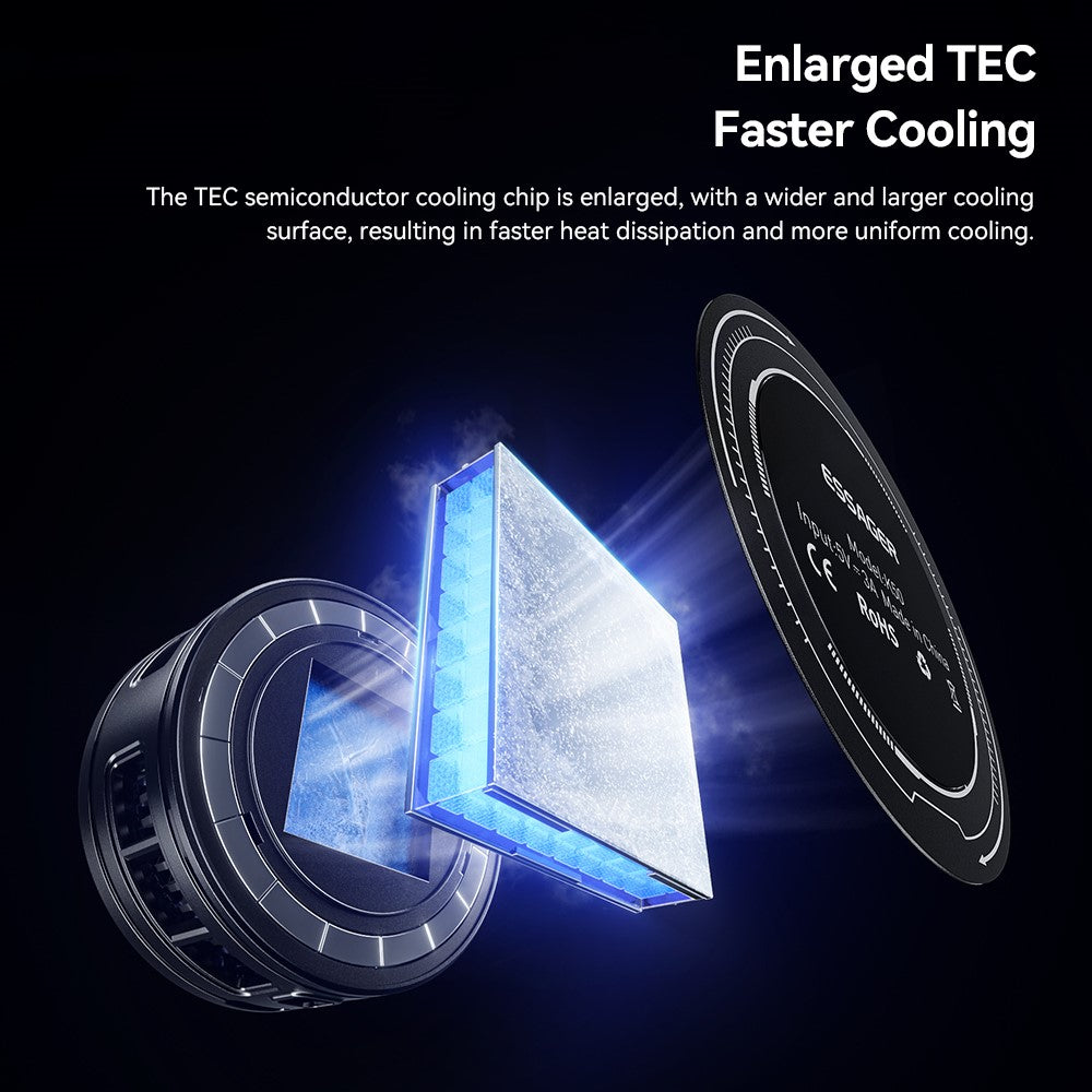 ESSAGER K50 Magnetic Digital Display Phone Cooler TEC Semiconductor AI Temperature Control RGB Lighting Cooling Fan for Gaming
