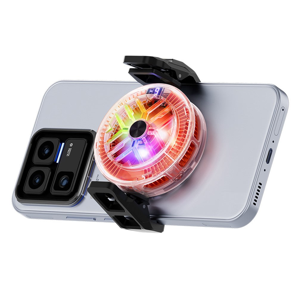 ESSAGER ES-SR01 Magnetisk Digital Skærm Telefonkøler TEC Køling RGB Belysning 3-Niveauer Temperaturkontrol Køleventilator til Gaming