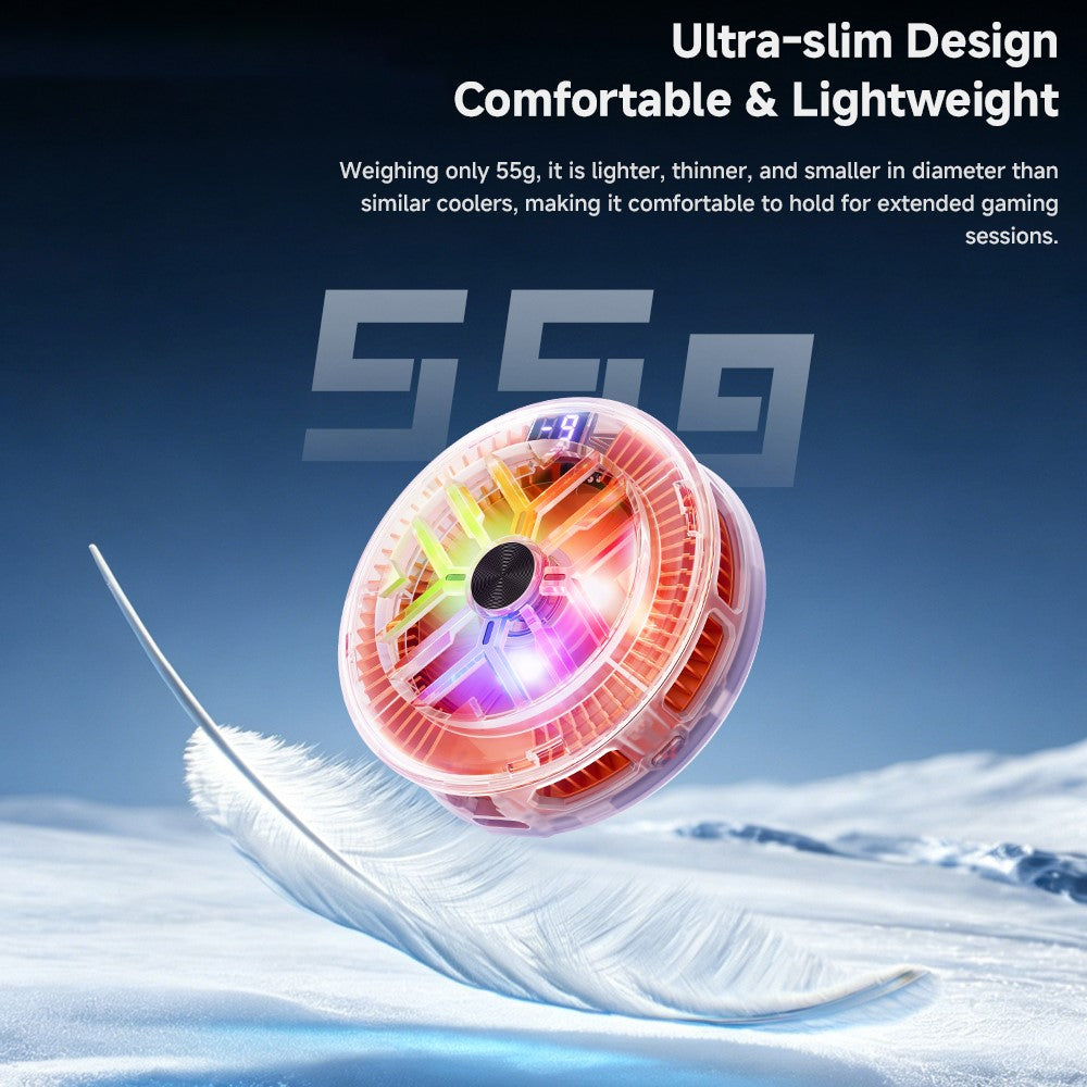 ESSAGER ES-SR01 Magnetisk Digital Skærm Telefonkøler TEC Køling RGB Belysning 3-Niveauer Temperaturkontrol Køleventilator til Gaming