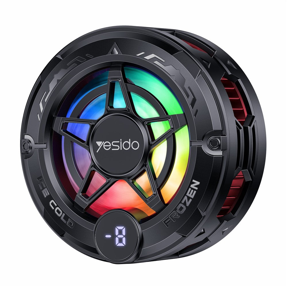 YESIDO C226 Semiconductor Cooling Phone Cooler Magnetic Ring Design RGB LED Temperature Display Gaming Radiator