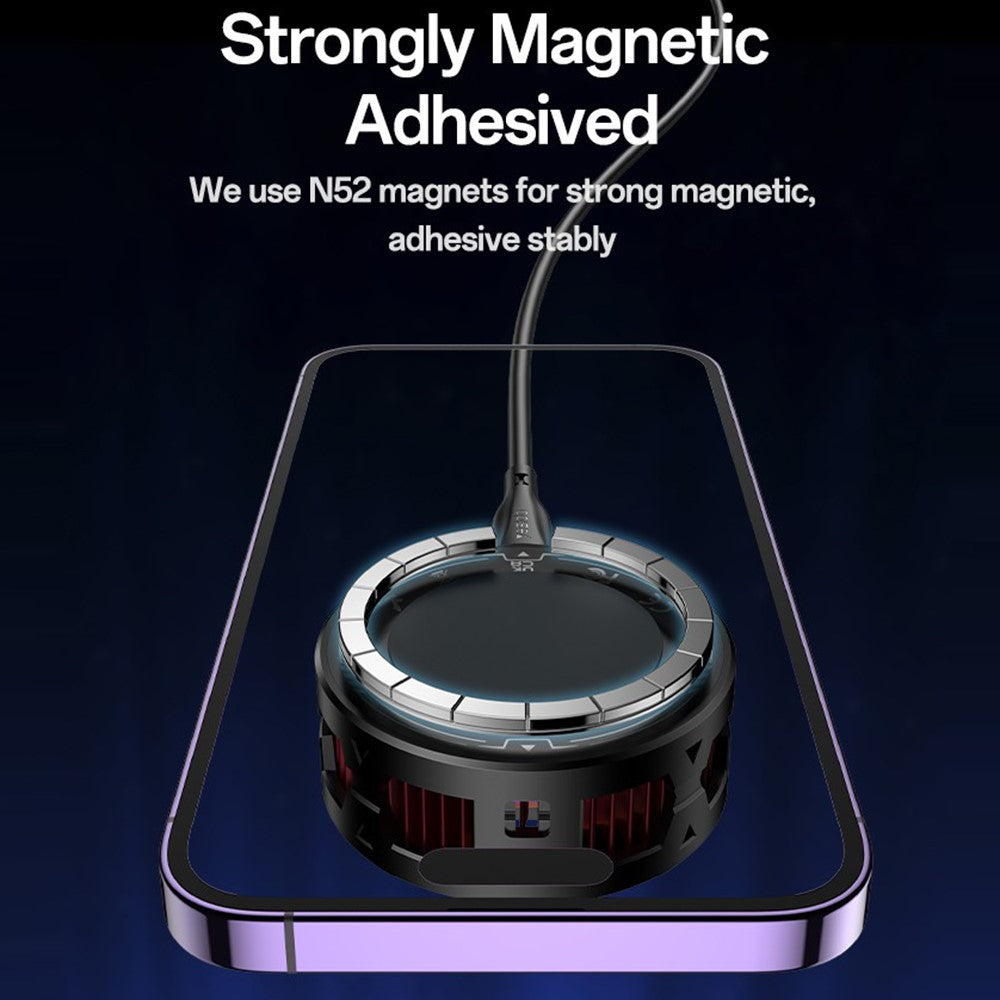 YESIDO C226 Semiconductor Cooling Phone Cooler Magnetic Ring Design RGB LED Temperature Display Gaming Radiator