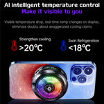 SL87 Magnetic Semiconductor Phone Cooler Digital Display RGB 3-Speed Air Intake Cooling Fan for Gaming