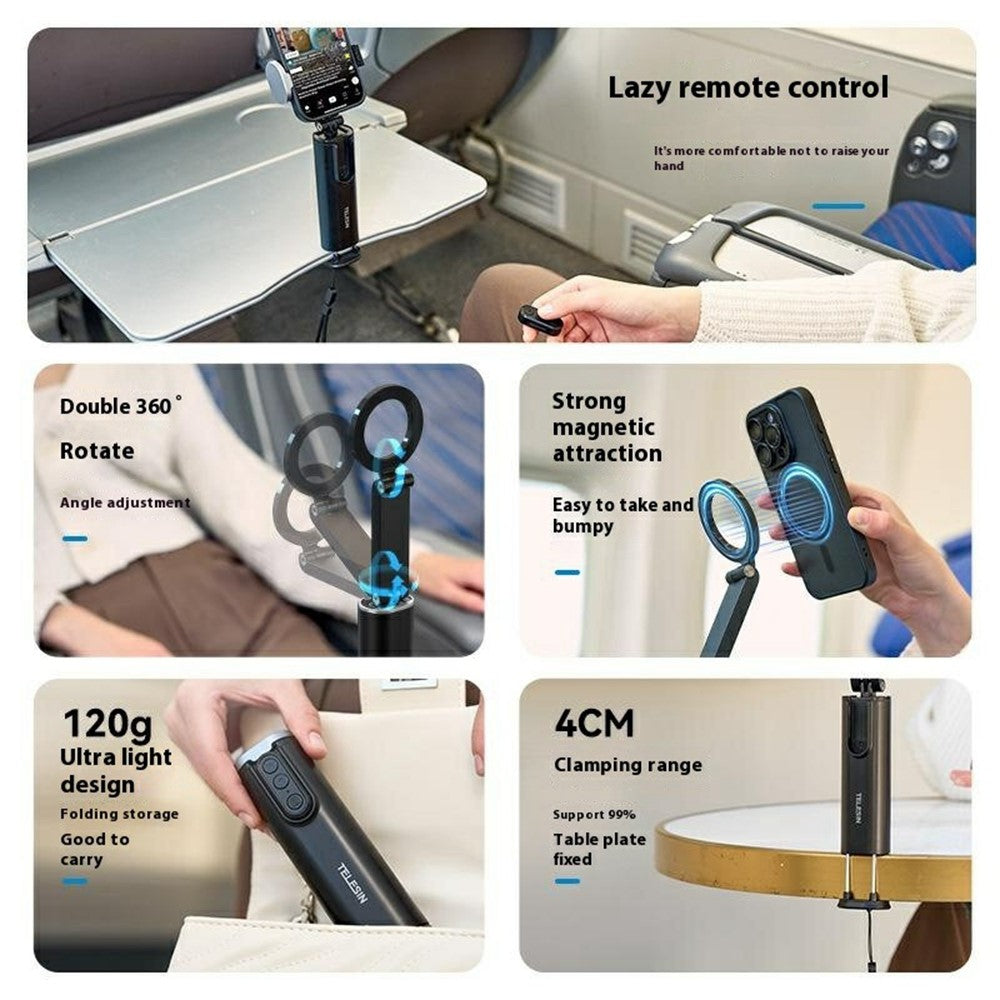 TELESIN P1-HSS-02 Phone Stand Mount Remote Control Shooting Mount for Vlogging Video Recording