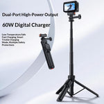 YESIDO SF38 Magnetic Quick-Release Selfie Stick for Insta360 X5 / X4 / X3 / Ace Pro 2 / Ace Pro Remote Control Telescoping Tripod