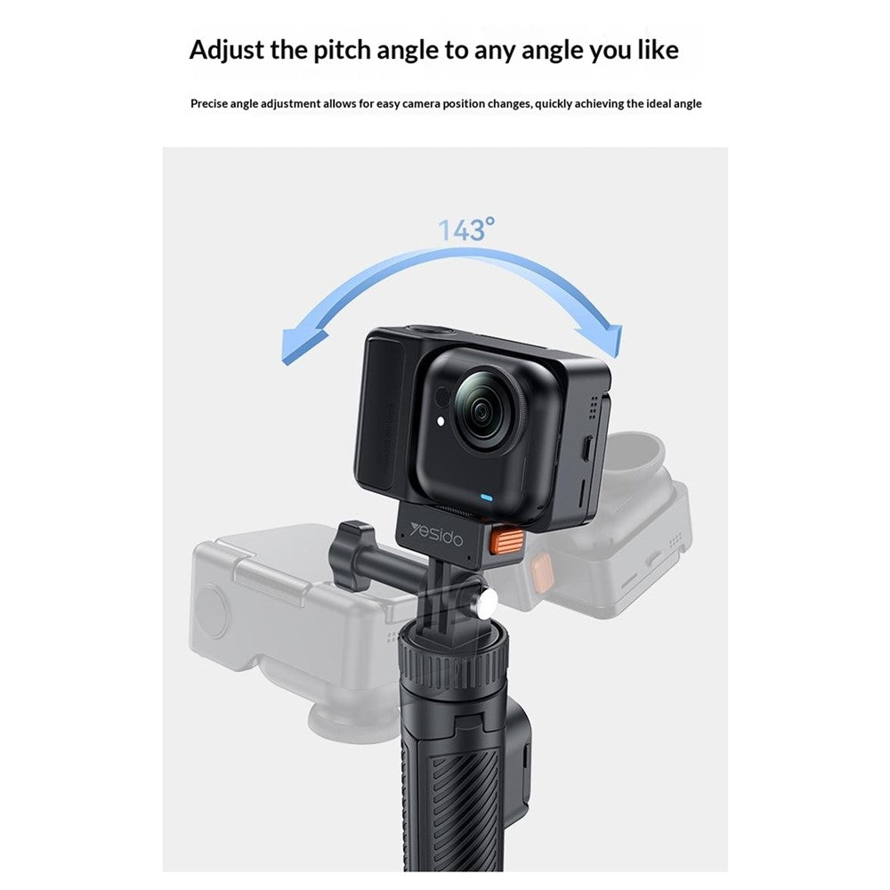 YESIDO SF38 Magnetic Quick-Release Selfie Stick for Insta360 X5 / X4 / X3 / Ace Pro 2 / Ace Pro Remote Control Telescoping Tripod