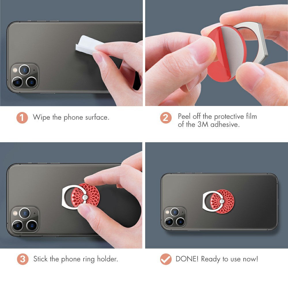 AHASTYLE ST13 Metal Ring Stand Phone Holder 360-Degree Adjustable Anti Drop Comfortable Grip