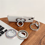 Phone Ring Kickstand Magnetic Glitter Ring Holder Zinc Alloy 360 Rotating Phone Gript