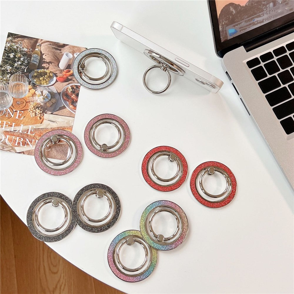 Phone Ring Kickstand Magnetic Glitter Ring Holder Zinc Alloy 360 Rotating Phone Gript