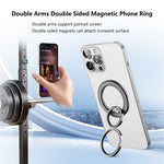 Double Ring Double Sided Magnetic Phone Ring Holder Ultra Strong Magnets 180° Flip Kickstand