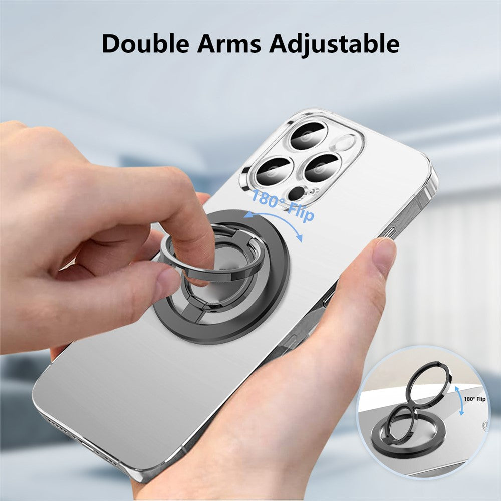 Double Ring Double Sided Magnetic Phone Ring Holder Ultra Strong Magnets 180° Flip Kickstand