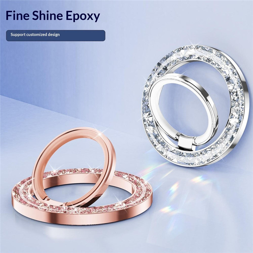 Phone Ring Holder Epoxy Glitter Crystal Diamond Ring Stand 125° Flip Ring Grip Desktop Kickstand