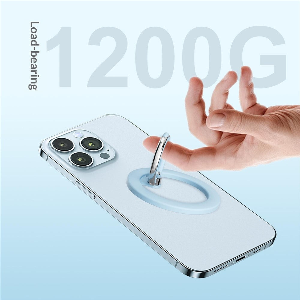 Silicone Feel Magnetic Phone Ring Stand 360° Rotation Foldable Finger Grip Holder Kickstand