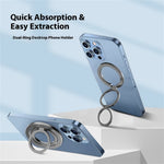 MP-38 Dual Ring Magnetic Phone Stand 125° Rotation Desktop Holder Double Sided Strong Magnet Phone Kickstand