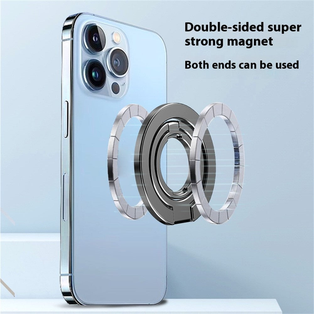 MP-38 Dual Ring Magnetic Phone Stand 125° Rotation Desktop Holder Double Sided Strong Magnet Phone Kickstand