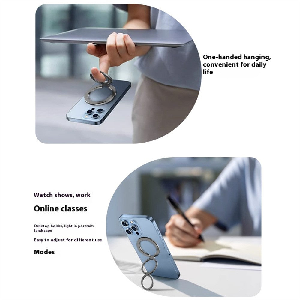 MP-38 Dual Ring Magnetic Phone Stand 125° Rotation Desktop Holder Double Sided Strong Magnet Phone Kickstand