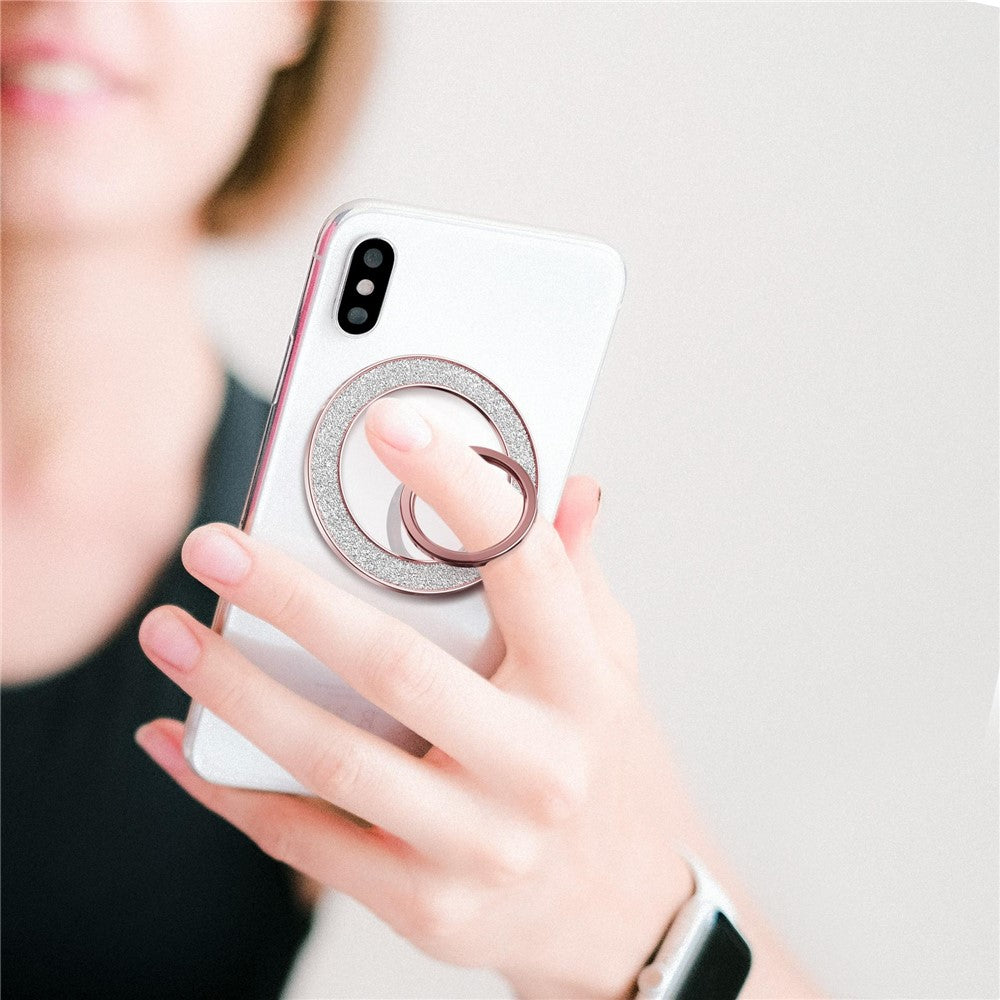Glitter Magnetic Ring Holder Stand 360° Rotating Phone Grip Finger Ring Kickstand