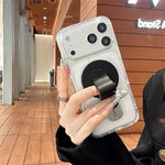 BP-1RH Magnetic Phone Stand PU Leather Push-Pull Ring Holder Foldable Grip for Smartphone