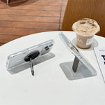 BP-1RH Magnetic Phone Stand PU Leather Push-Pull Ring Holder Foldable Grip for Smartphone