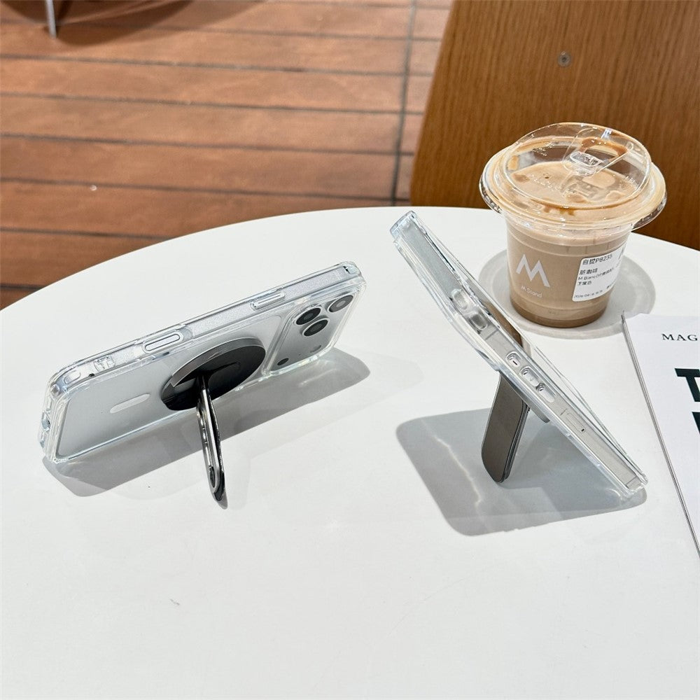 BP-1RH Magnetic Phone Stand PU Leather Push-Pull Ring Holder Foldable Grip for Smartphone