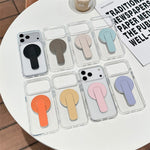 BP-1RH Magnetic Phone Stand PU Leather Push-Pull Ring Holder Foldable Grip for Smartphone