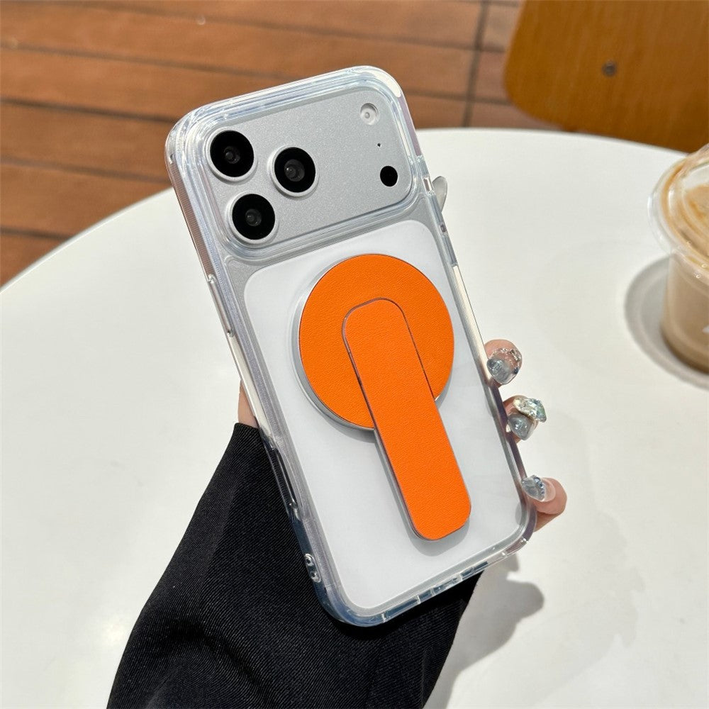 BP-1RH Magnetic Phone Stand PU Leather Push-Pull Ring Holder Foldable Grip for Smartphone